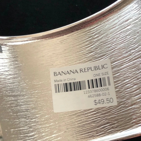 New Banana Republic Large Geo Cuff Bracelet Silver - Picture 4 of 5